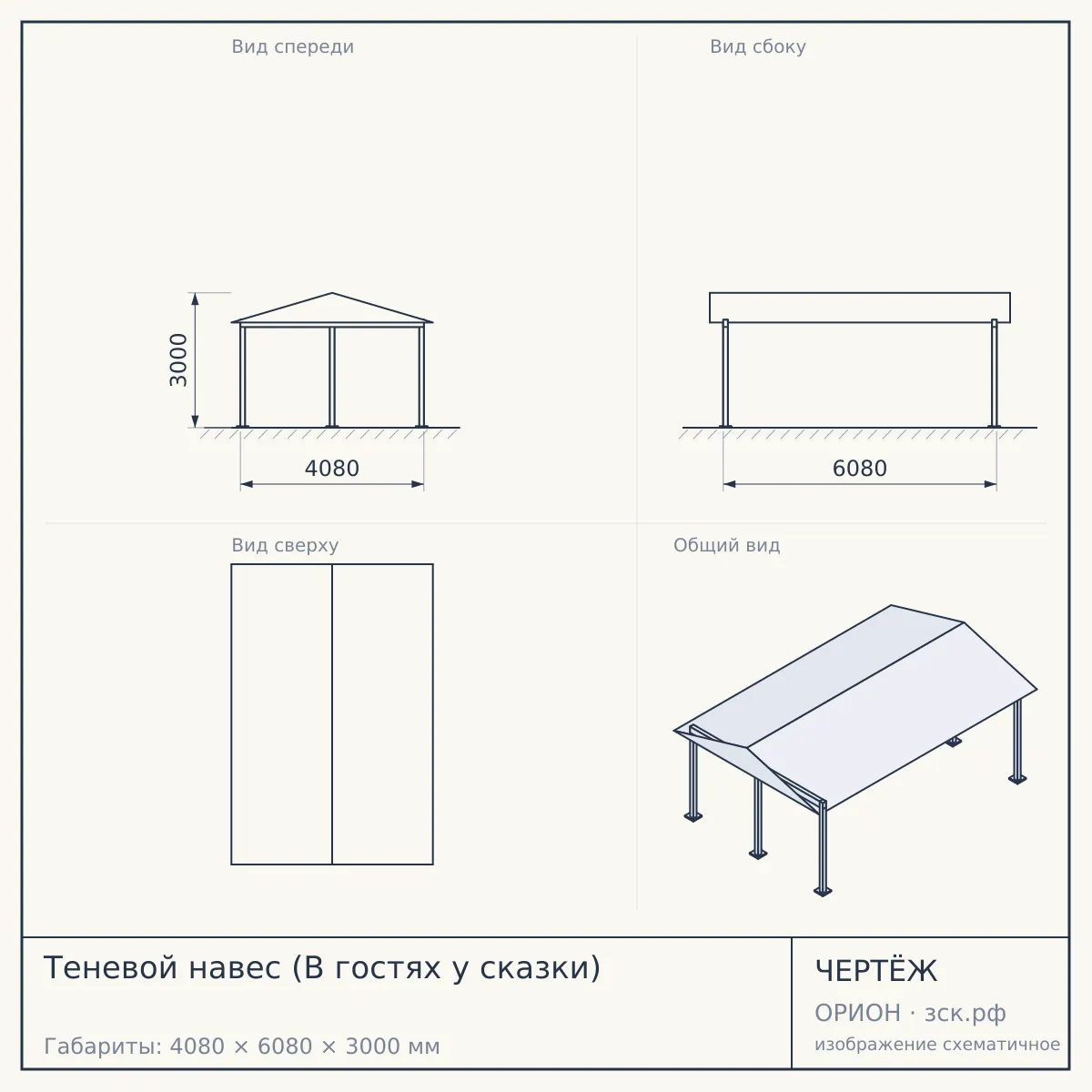 Теневой навес (В гостях у сказки) — чертёж